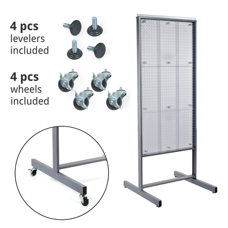 Azar Displays 80 Pocket Two-Sided 24"x48" Pegboard Brochure Floor Display Kit 700670-CLR